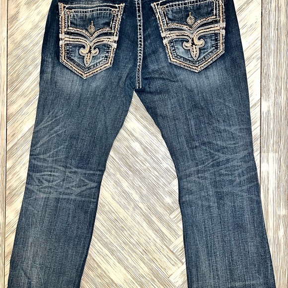 Rock Revival Cace Dark Blue Bootcut Jeans - Picture 2 of 14